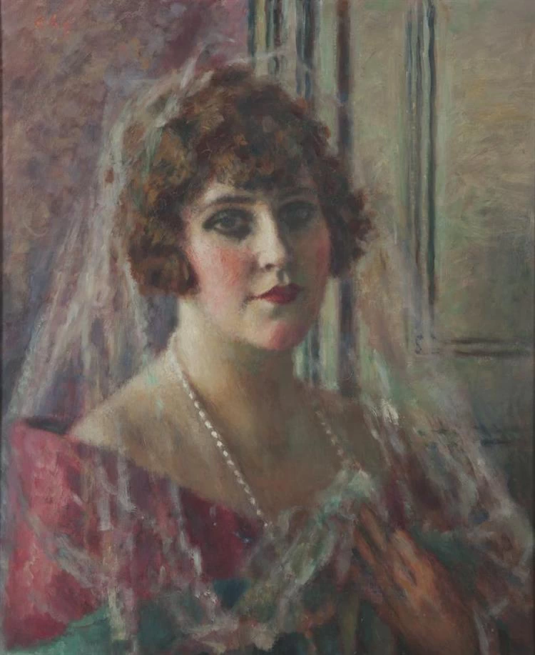 Charles Guérin - Ritratto di una giovane donna che indossa perle